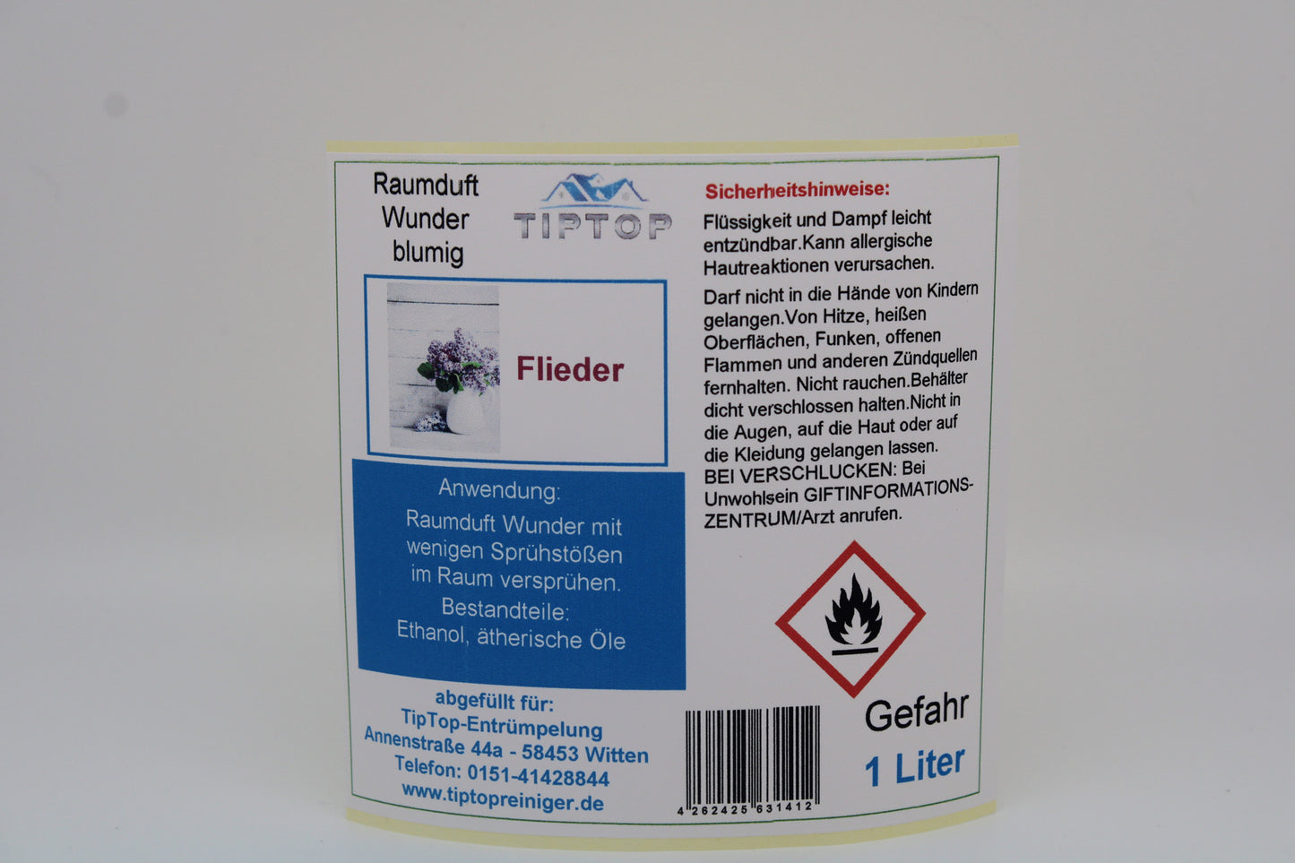 Raumduft-Wunder - 1 Liter - blumig - mehrere Duftnoten zur Auswahl