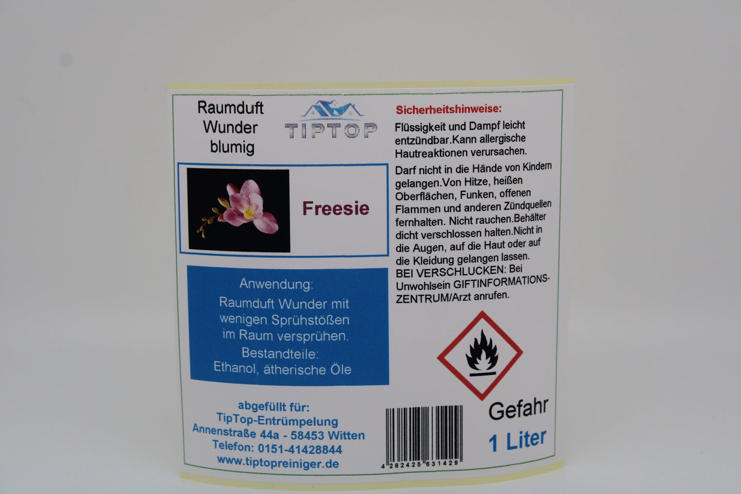 Raumduft-Wunder - 1 Liter - blumig - mehrere Duftnoten zur Auswahl