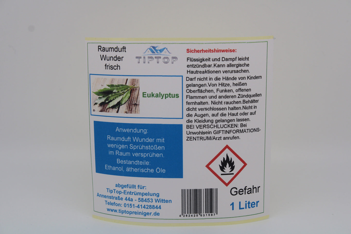 Raumduft-Wunder - 1 Liter - frisch - Duftnoten zur Auswahl