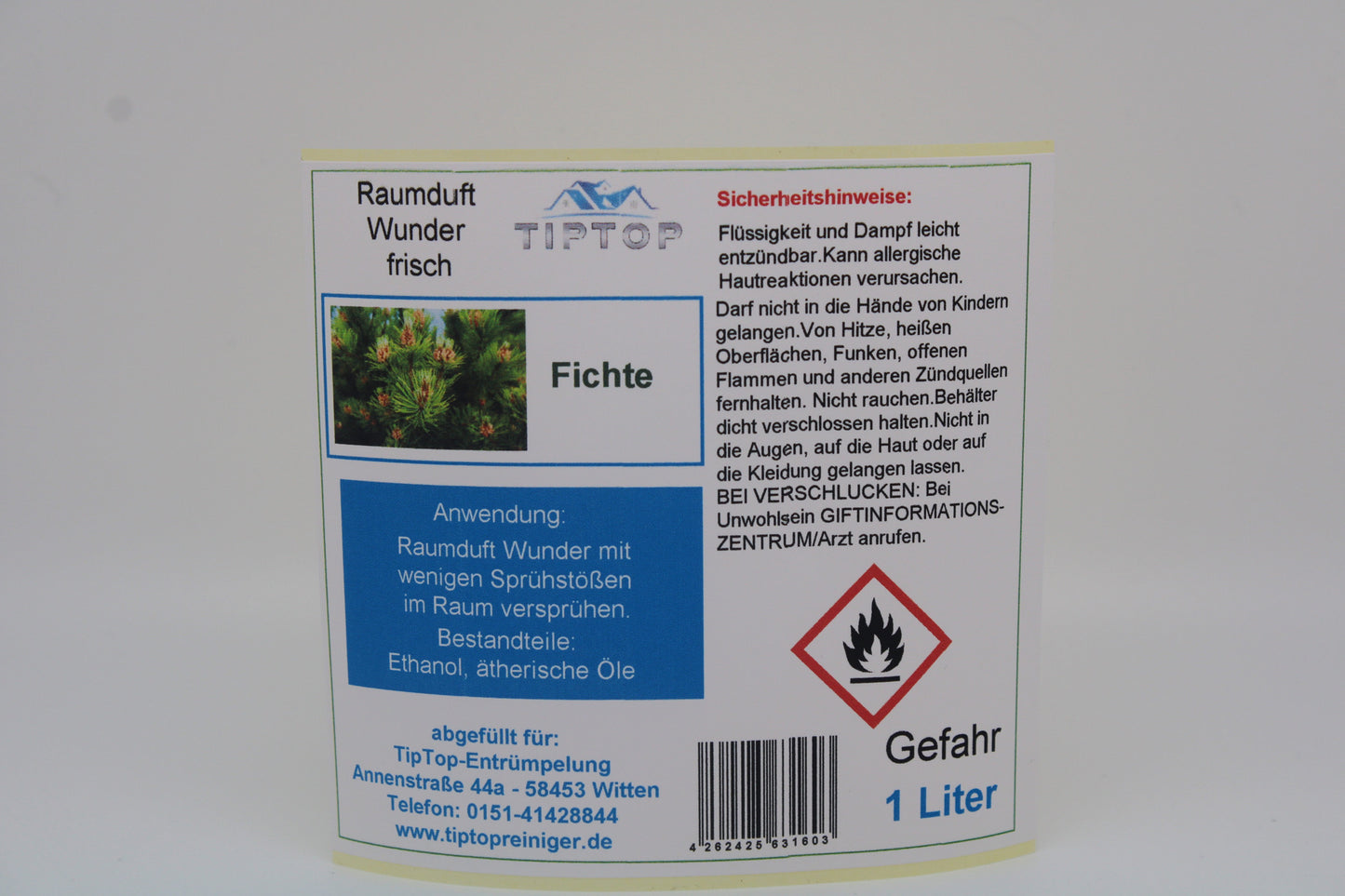Raumduft-Wunder - 1 Liter - frisch - Duftnoten zur Auswahl