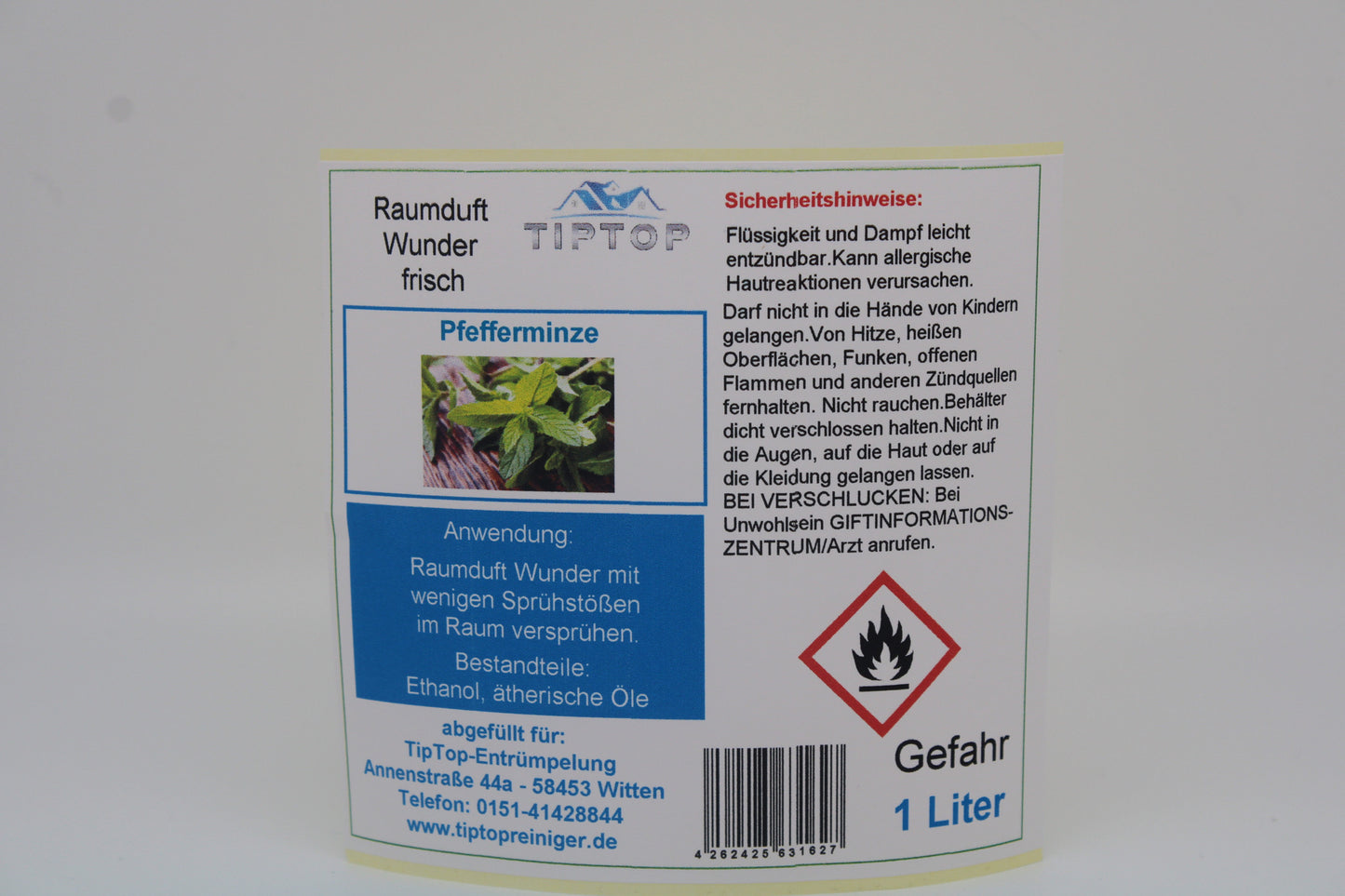 Raumduft-Wunder - 1 Liter - frisch - Duftnoten zur Auswahl