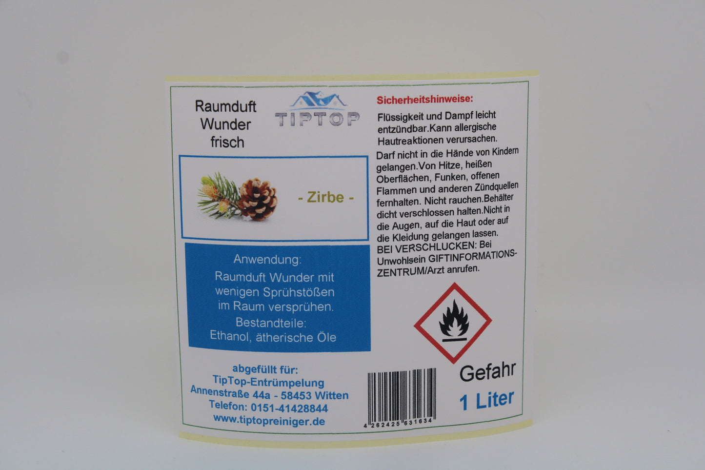 Raumduft-Wunder - 1 Liter - frisch - Duftnoten zur Auswahl
