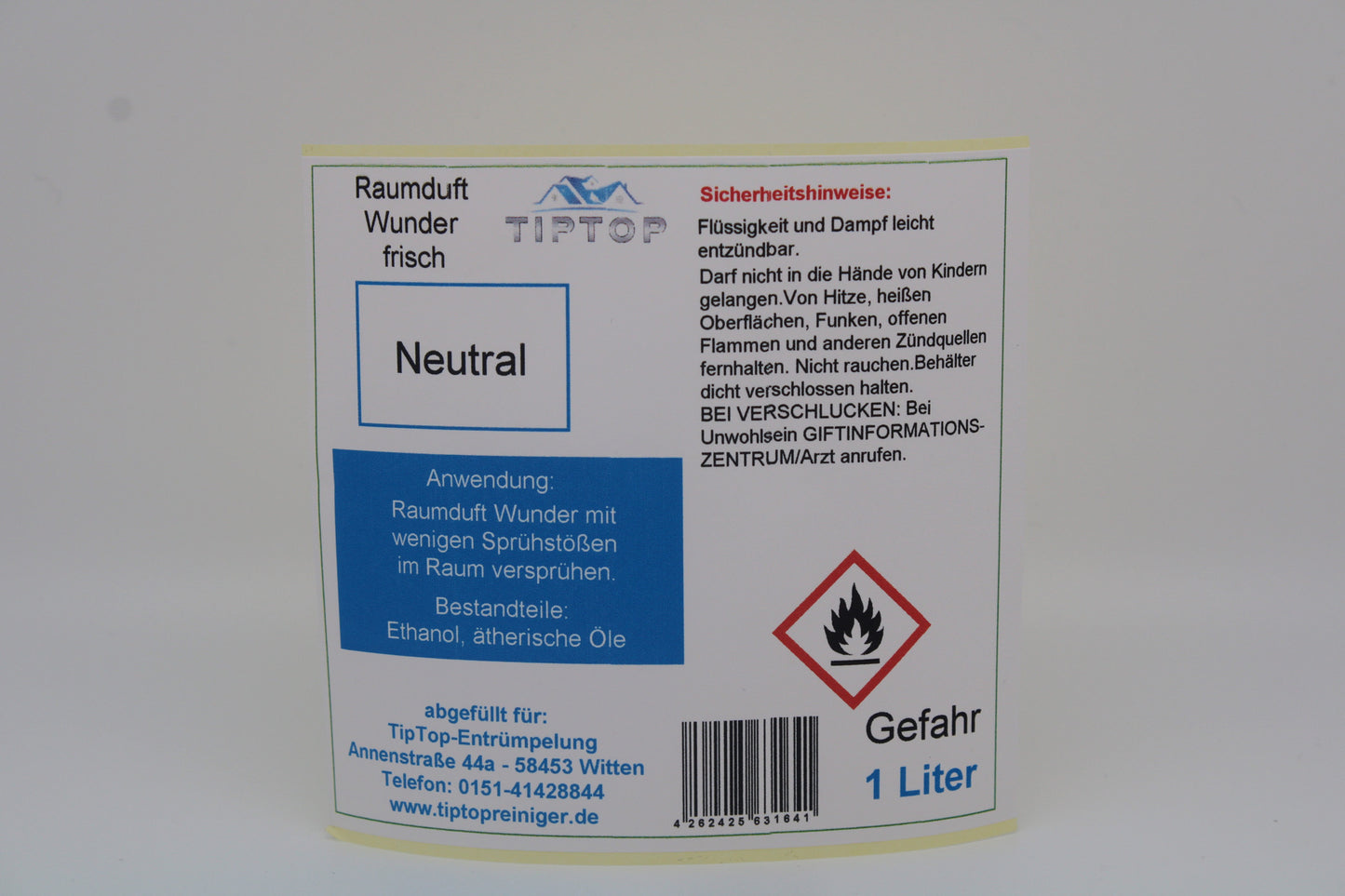Raumduft-Wunder - 1 Liter - frisch - Duftnoten zur Auswahl