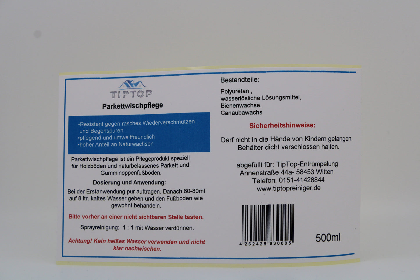 TIPTOP Parkettwischpflege 500ml