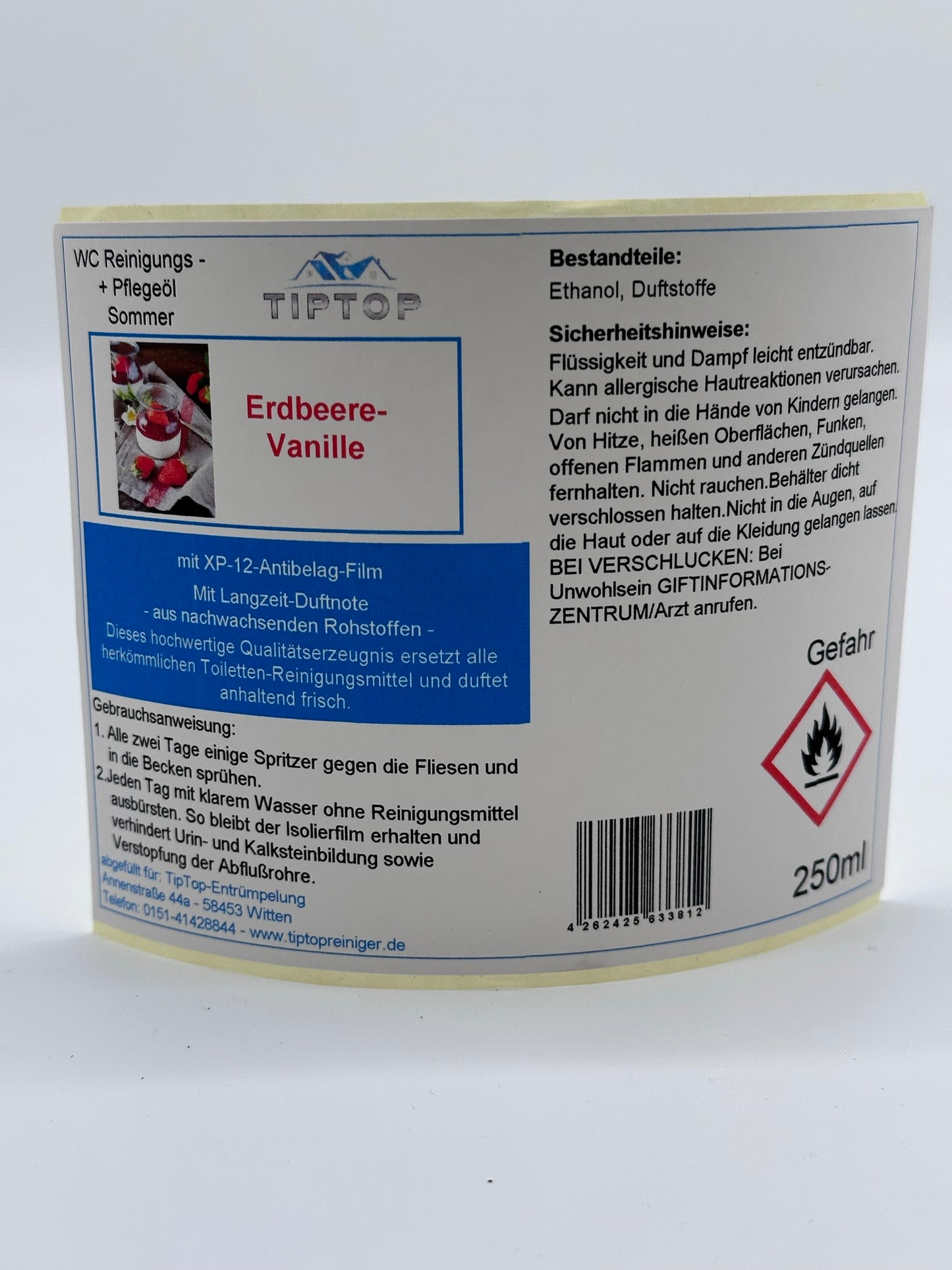 TIPTOP WC Reinigungs- und Pflegeöl - Sommer -250 ml - mehrere Duftnoten zur Auswahl