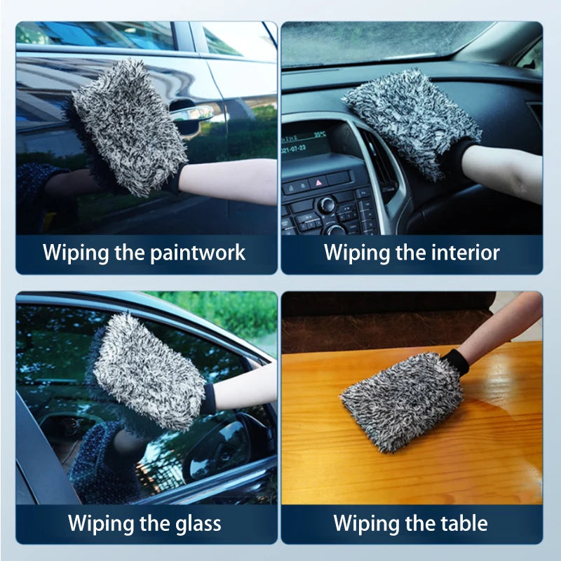 SEAMETAL Car Wash Mikrofaser-Räder, Bürste, rutschfest, ultraweich, Auto-Reinigungshandschuhe, Mitt, Auto-Radspeichen, Bürsten, Autozubehör