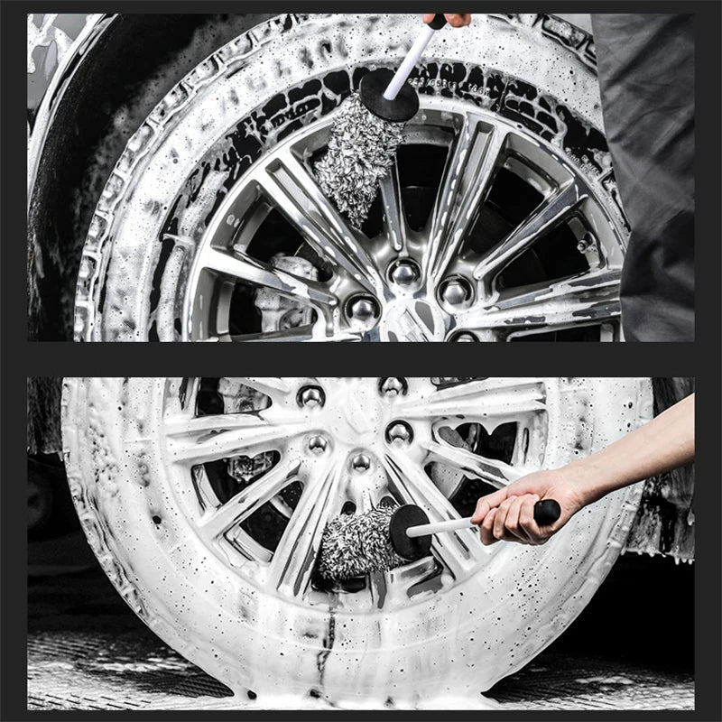 SEAMETAL Car Wash Mikrofaser-Räder, Bürste, rutschfest, ultraweich, Auto-Reinigungshandschuhe, Mitt, Auto-Radspeichen, Bürsten, Autozubehör