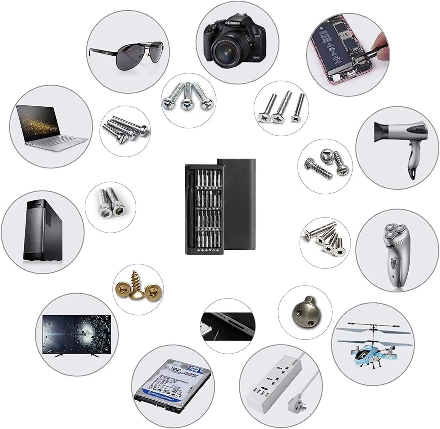Magnetisches Schraubendreher-Set, 63-in-1-Set, Bits, Präzisionselektronik, Computer, PC, Telefon, Demontage, multifunktionales Wartungswerkzeug
