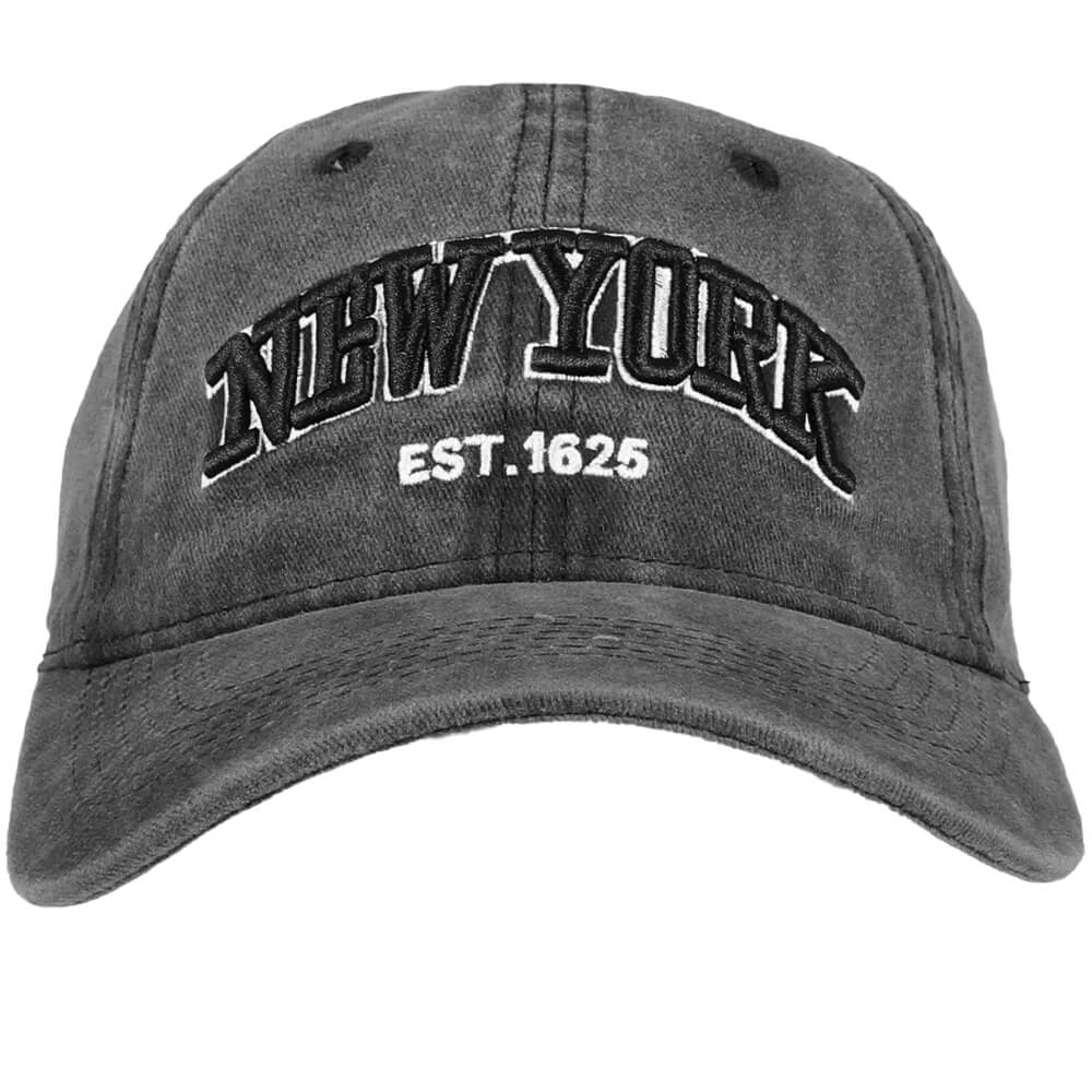 Vintage Retro Distressed Jeans schwarz NEW YORK