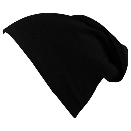 Long Beanie Slouch Mütze schwarz einfarbig