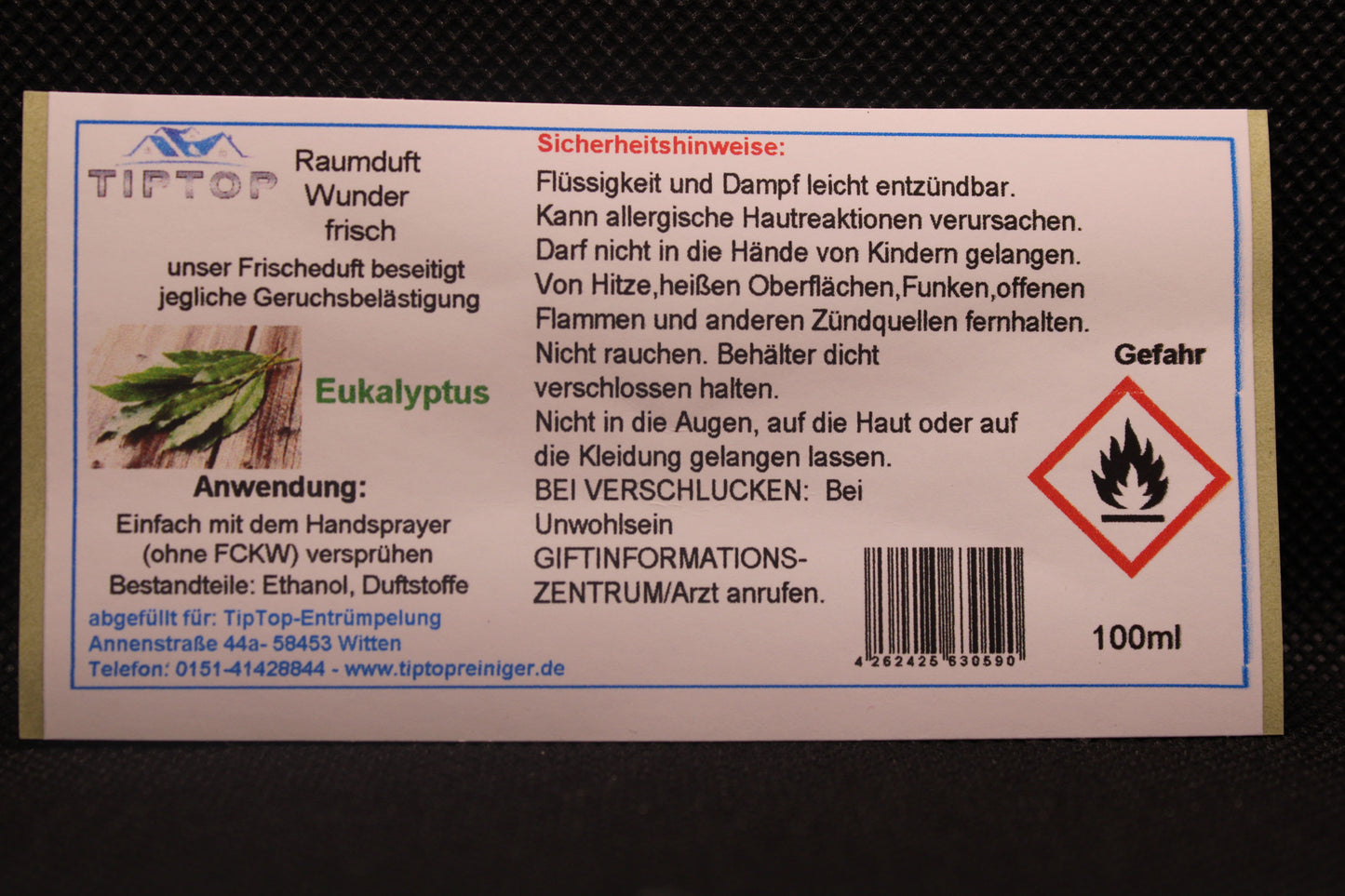 Raumduft-Wunder - 100ml - frisch - Duftnoten zur Auswahl