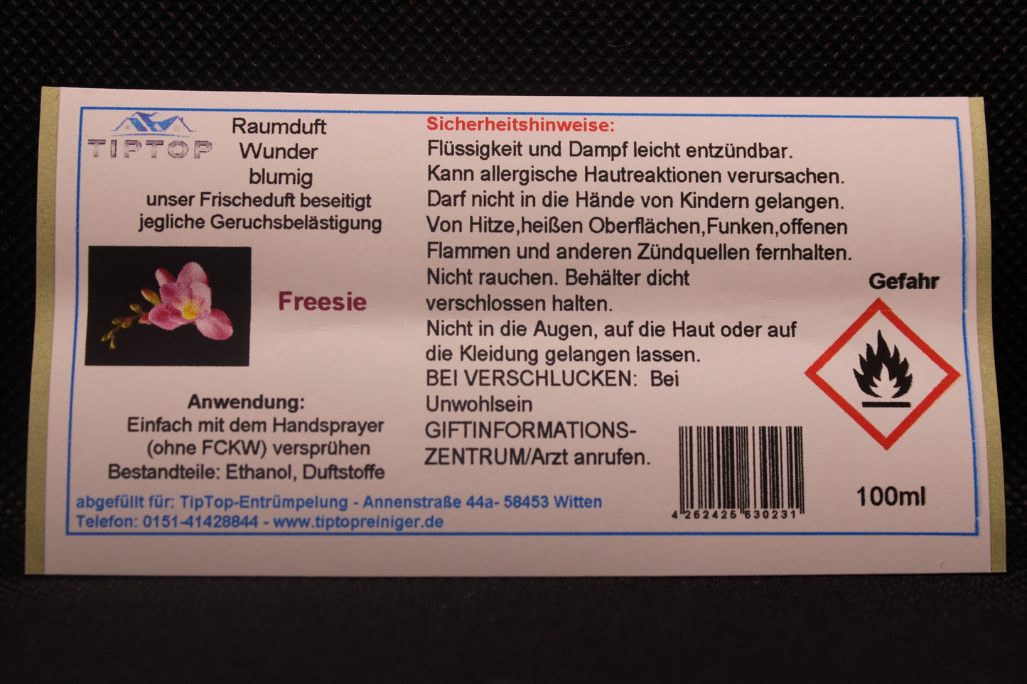 Raumduft-Wunder - 100ml - blumig - mehrere Duftnoten zur Auswahl