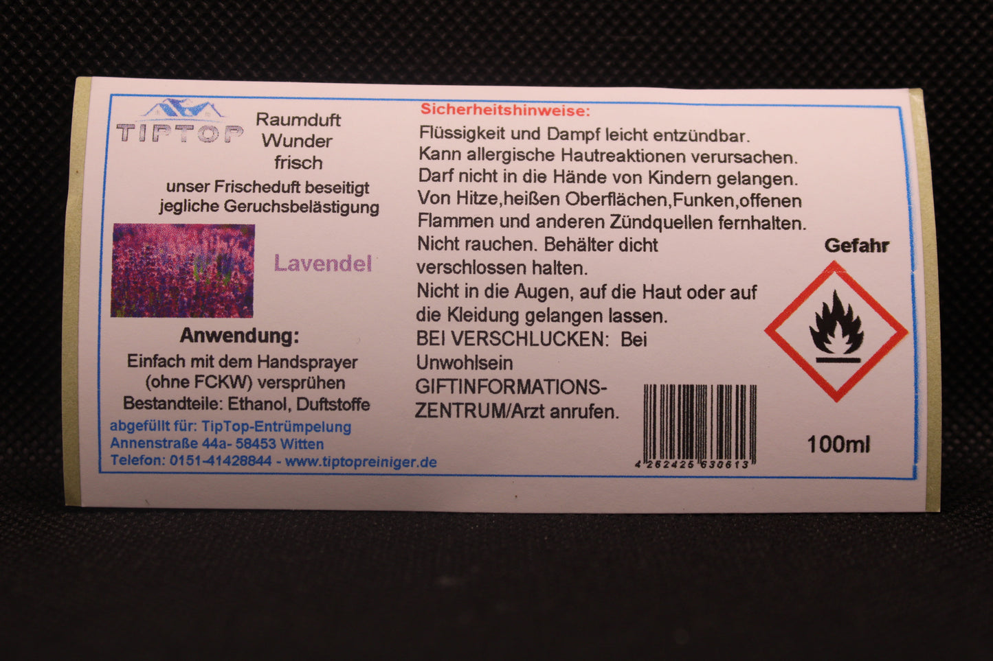 Raumduft-Wunder - 100ml - frisch - Duftnoten zur Auswahl