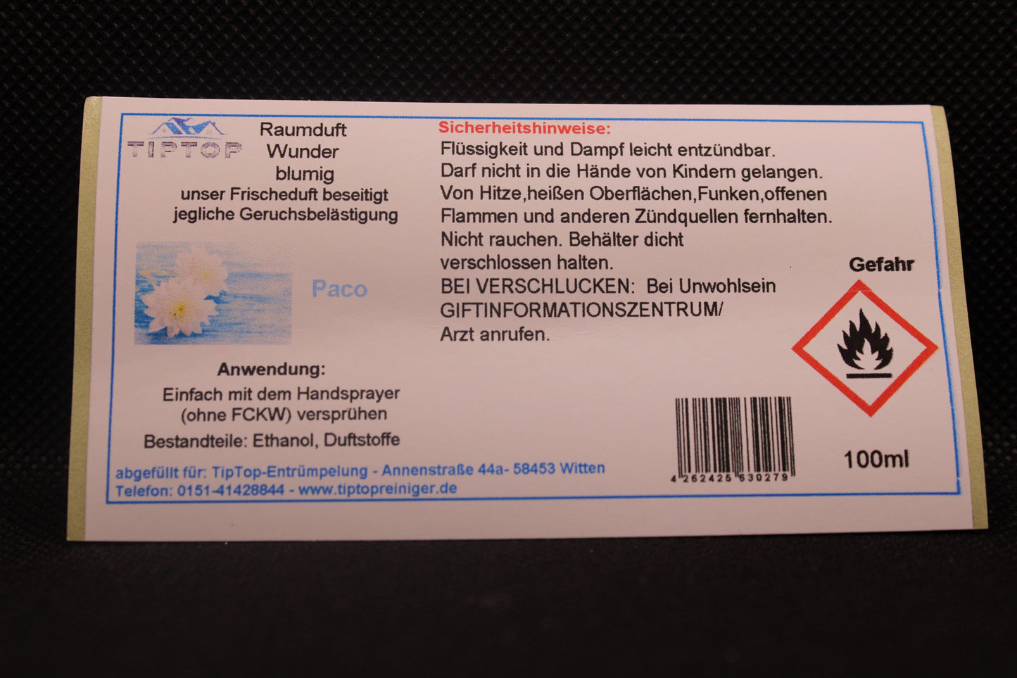 Raumduft-Wunder - 100ml - blumig - mehrere Duftnoten zur Auswahl