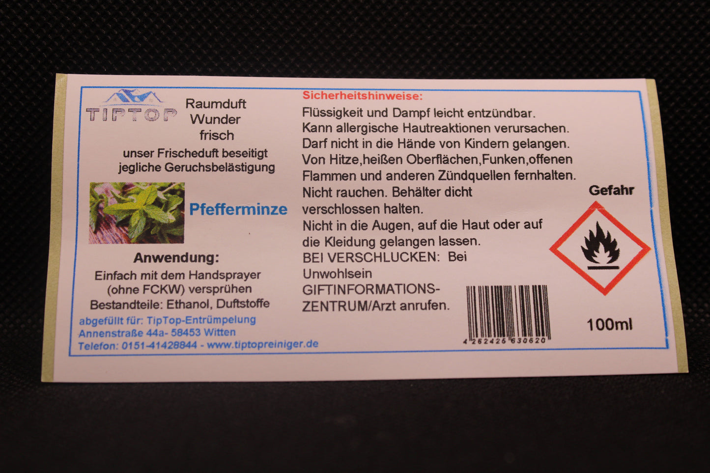 Raumduft-Wunder - 100ml - frisch - Duftnoten zur Auswahl