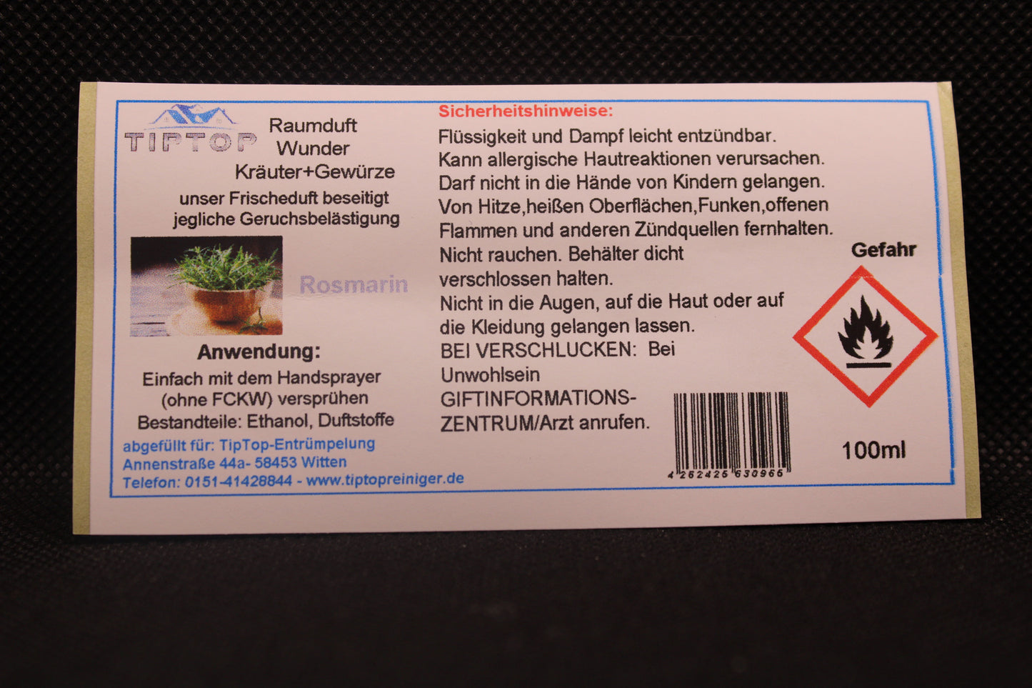 Raumduft-Wunder 100ml - Kräuter+Gewürze - mehrere Duftnoten zur Auswahl
