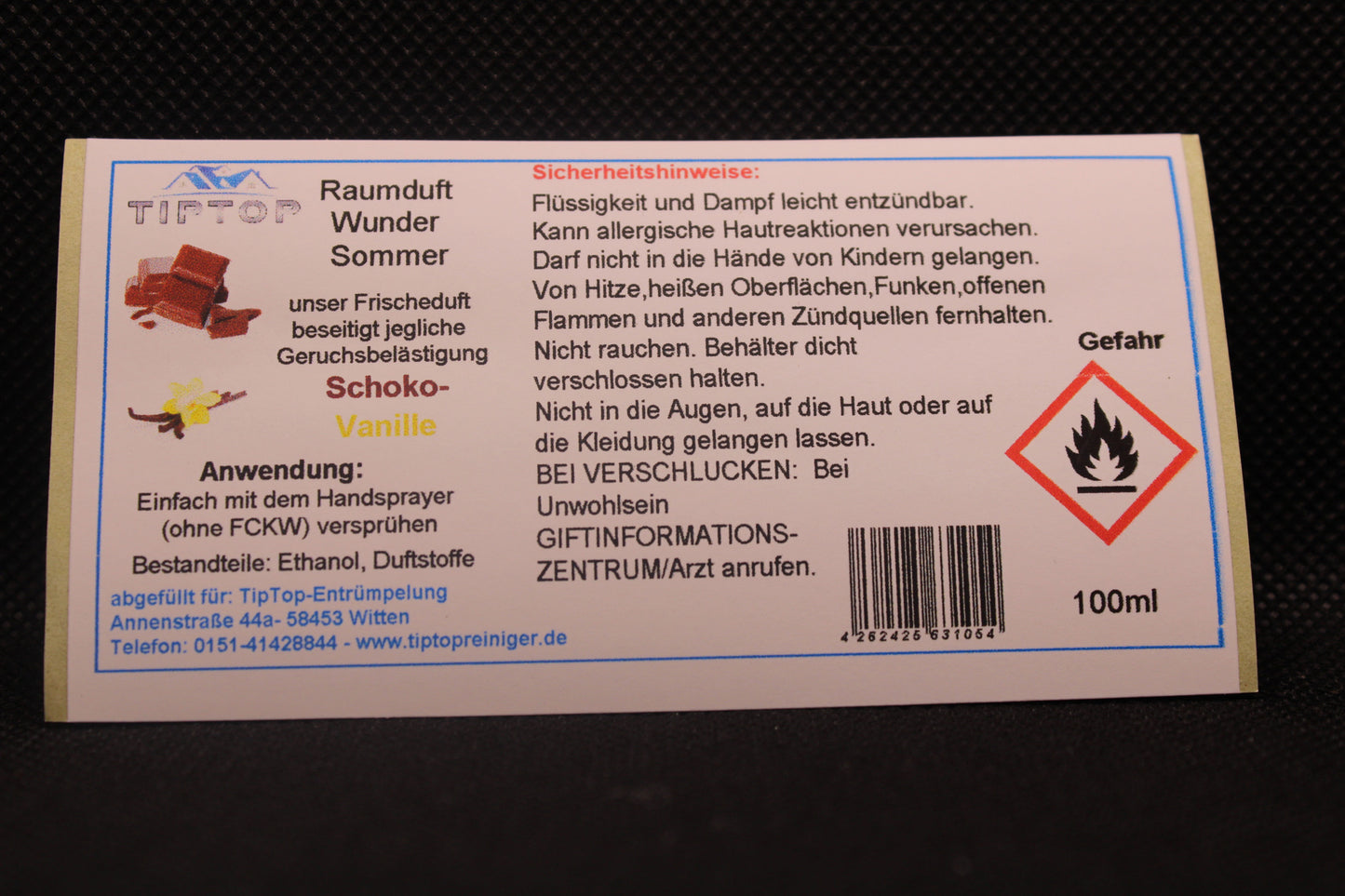 Raumduft-Wunder - 100ml - Sommer - mehrere Duftnoten zur Auswahl