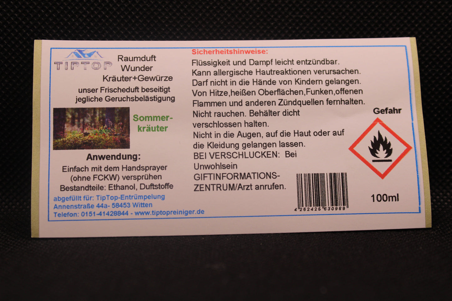 Raumduft-Wunder 100ml - Kräuter+Gewürze - mehrere Duftnoten zur Auswahl