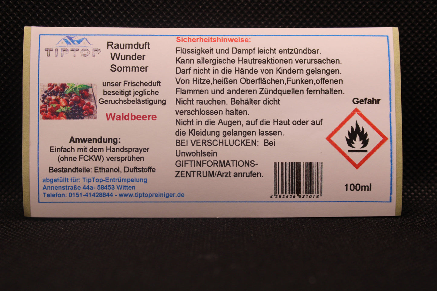 Raumduft-Wunder - 100ml - Sommer - mehrere Duftnoten zur Auswahl
