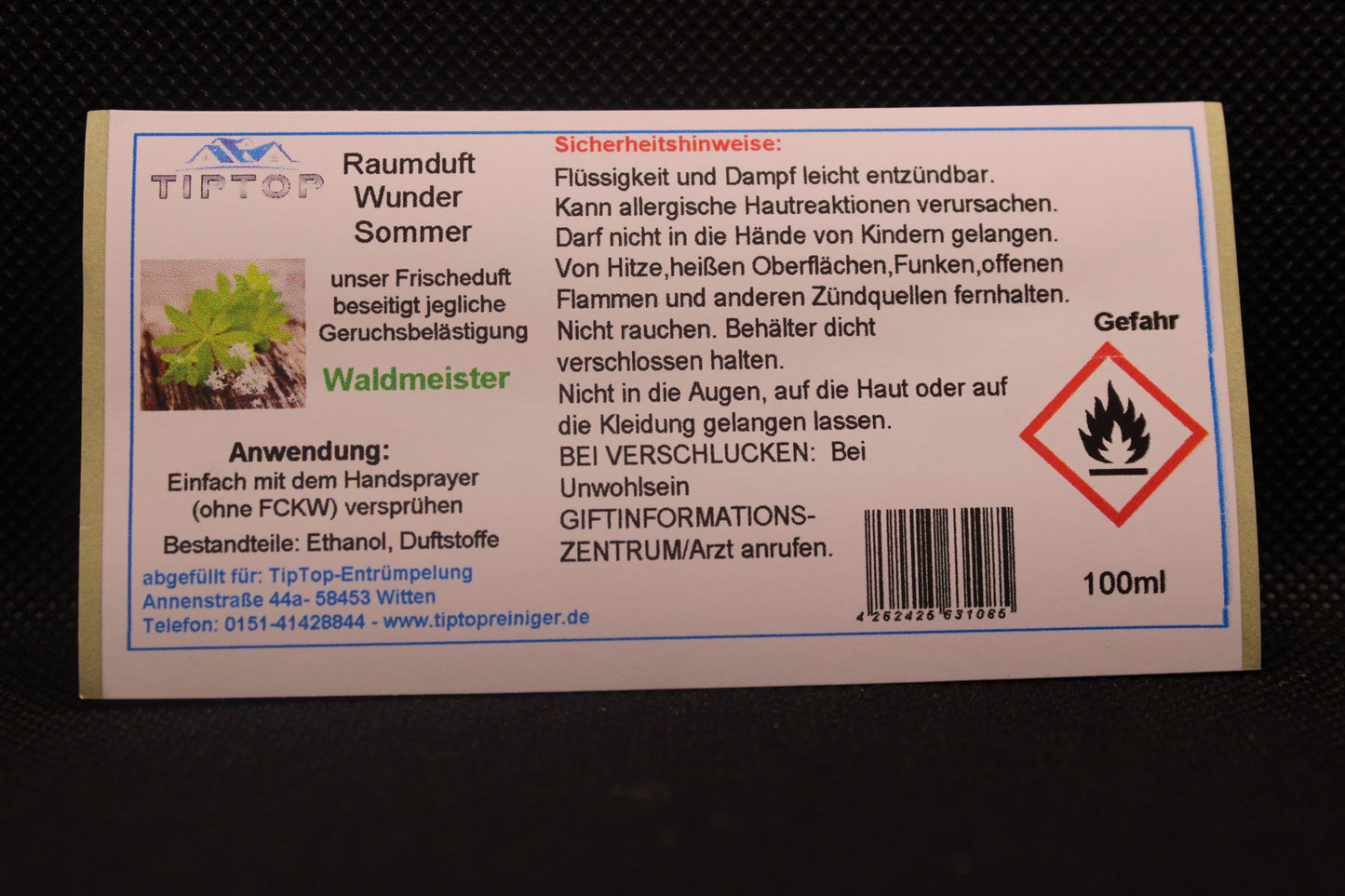 Raumduft-Wunder - 100ml - Sommer - mehrere Duftnoten zur Auswahl