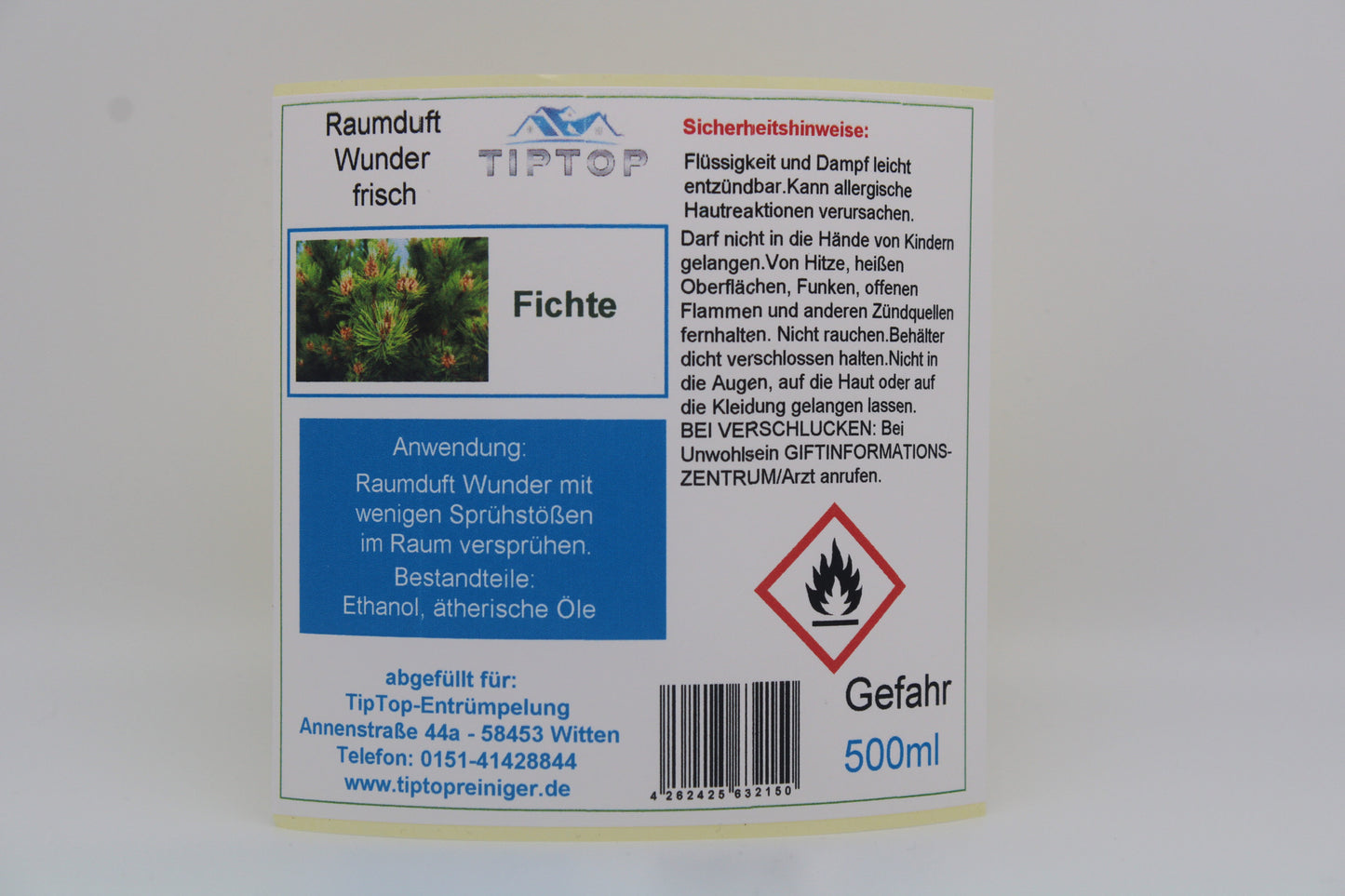 Raumduft-Wunder - 500 ml - frisch - Duftnoten zur Auswahl