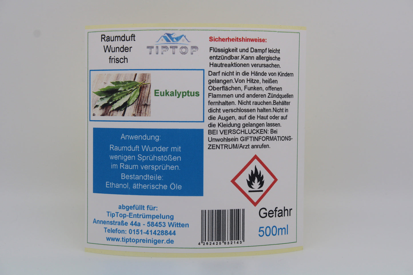 Raumduft-Wunder - 500 ml - frisch - Duftnoten zur Auswahl