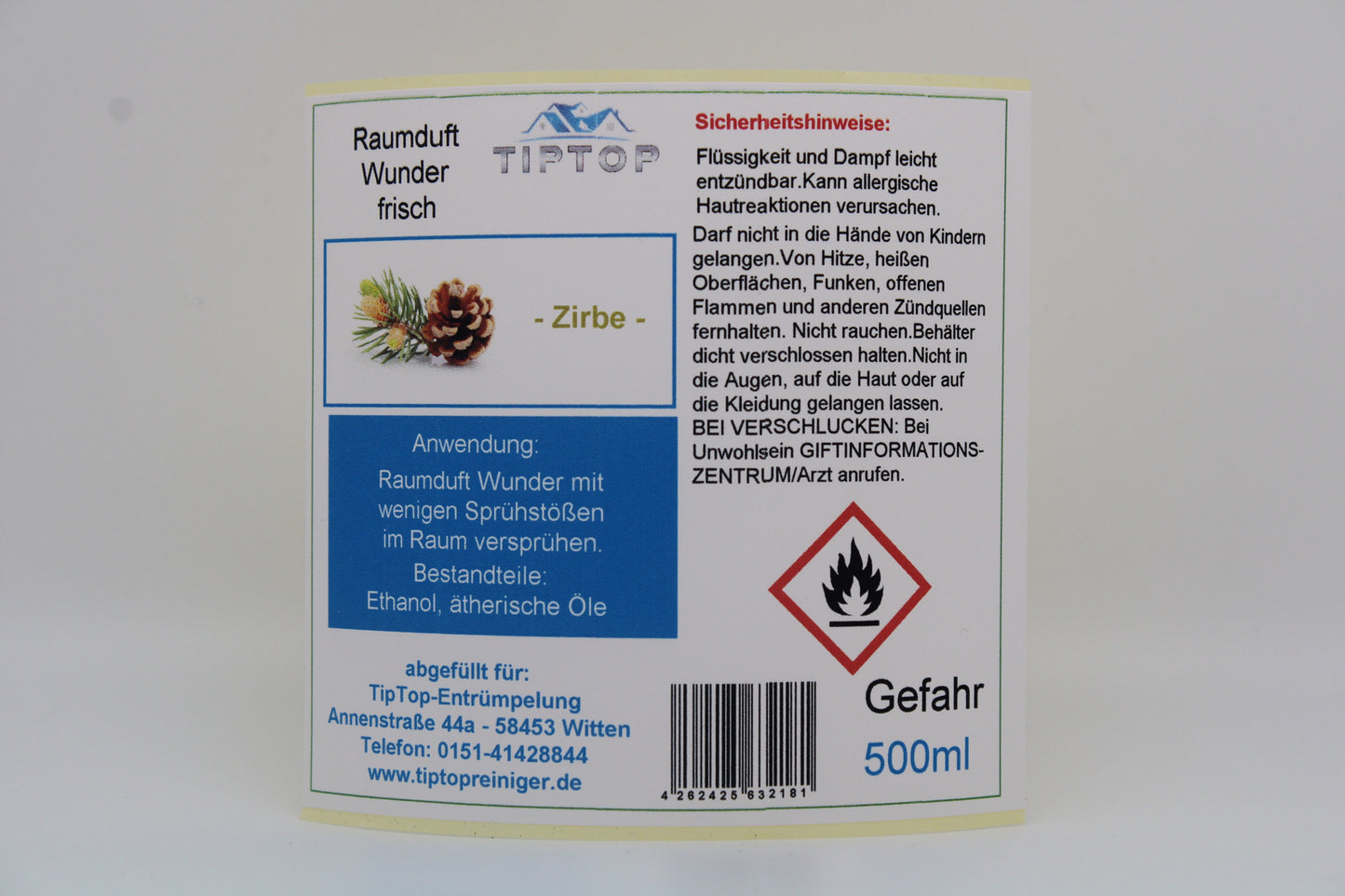 Raumduft-Wunder - 500 ml - frisch - Duftnoten zur Auswahl
