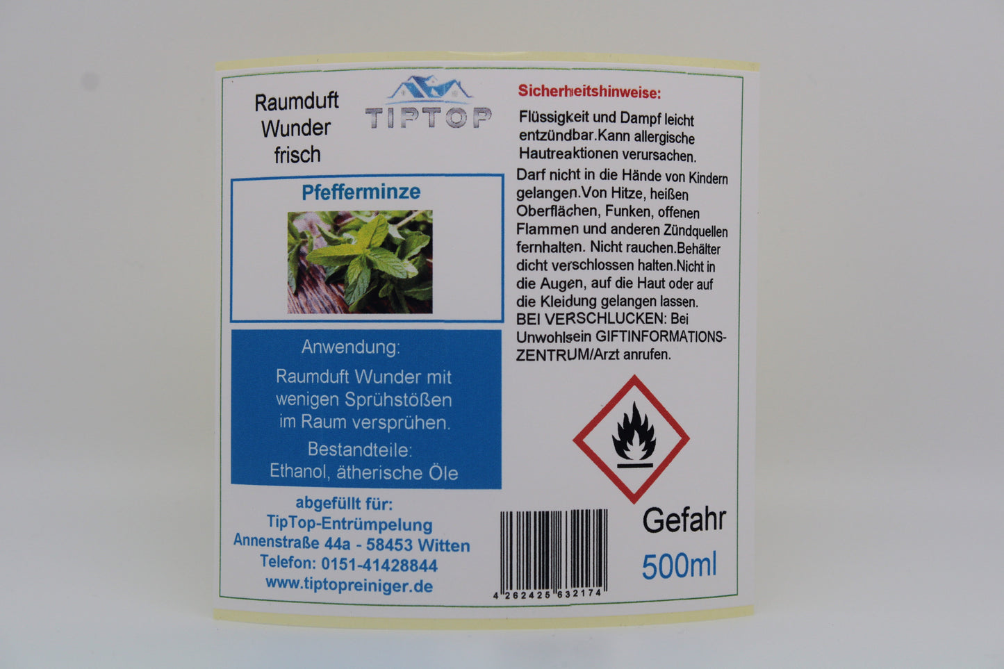 Raumduft-Wunder - 500 ml - frisch - Duftnoten zur Auswahl