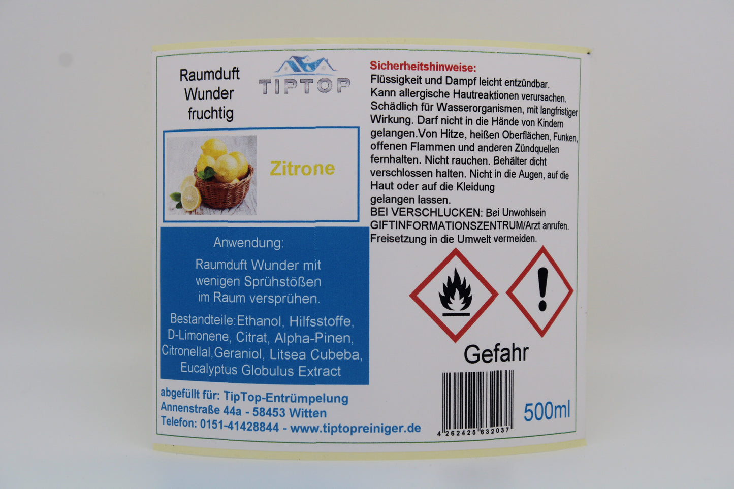 Raumduft - Wunder - 500 ml- fruchtig - mehrere Duftnoten zur Auswahl