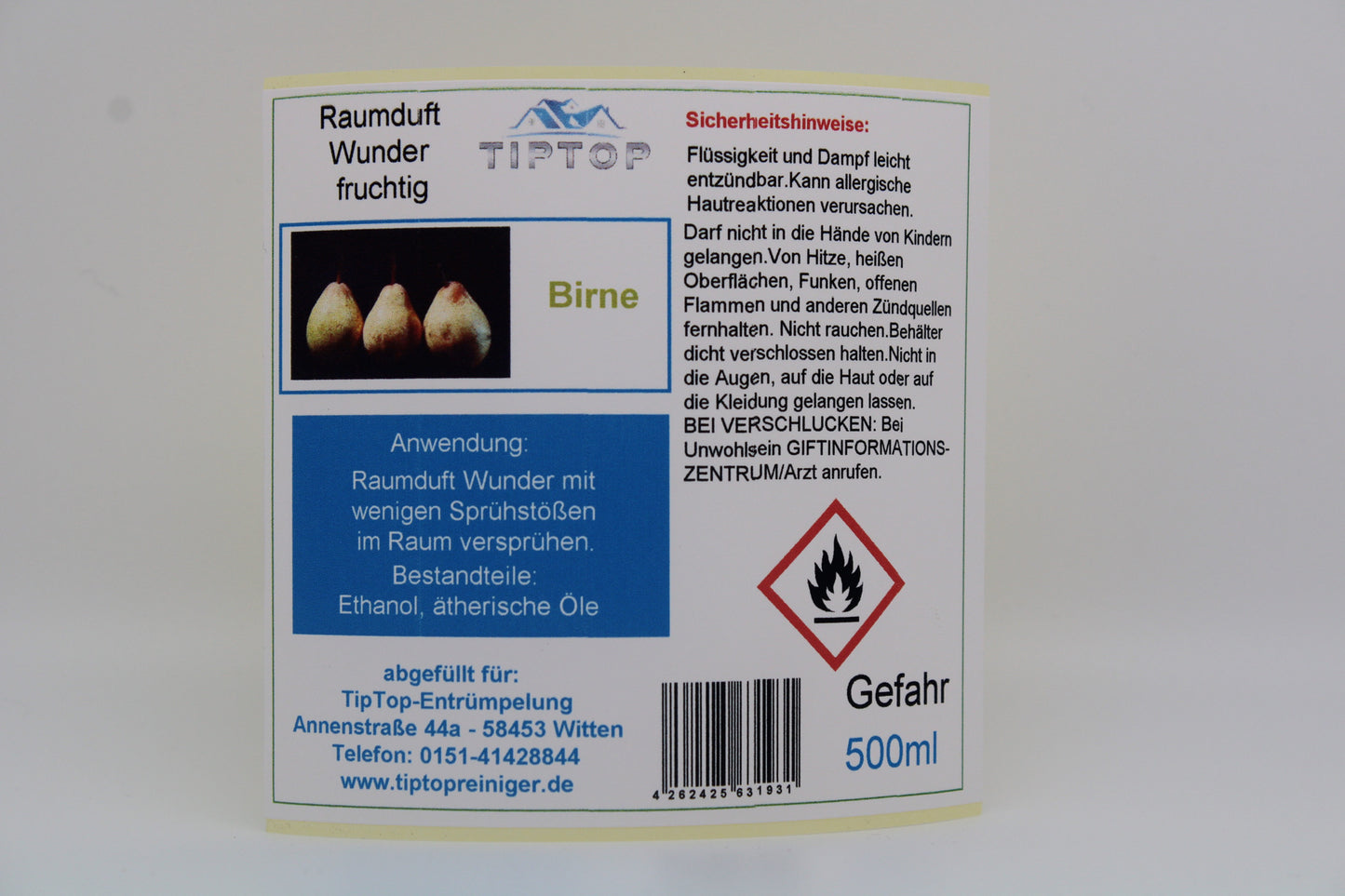 Raumduft - Wunder - 500 ml- fruchtig - mehrere Duftnoten zur Auswahl