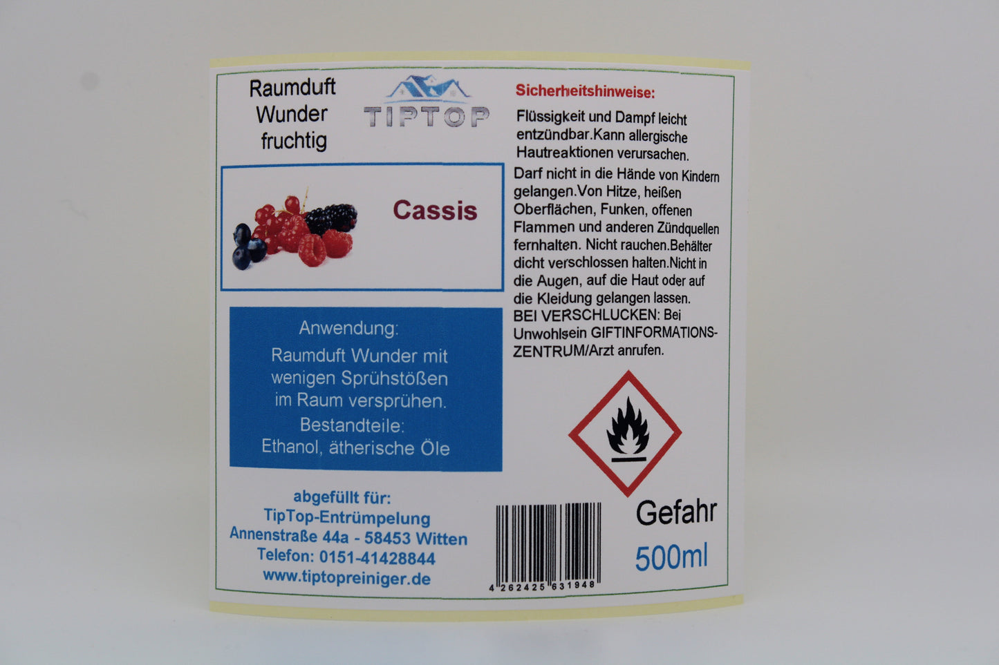 Raumduft - Wunder - 500 ml- fruchtig - mehrere Duftnoten zur Auswahl