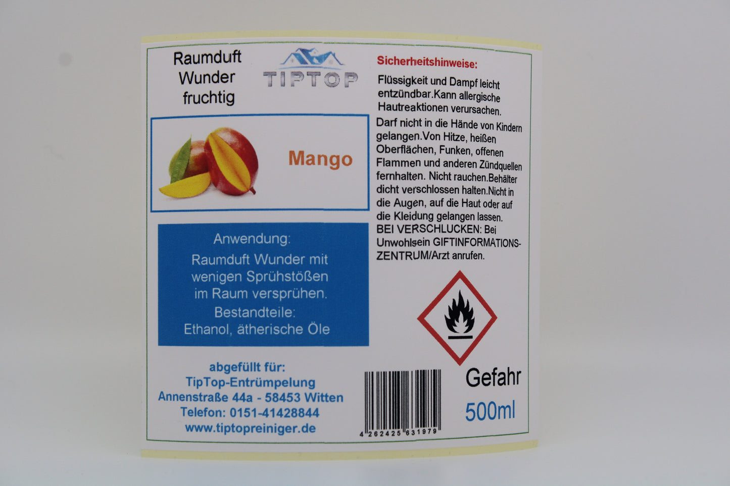 Raumduft - Wunder - 500 ml- fruchtig - mehrere Duftnoten zur Auswahl