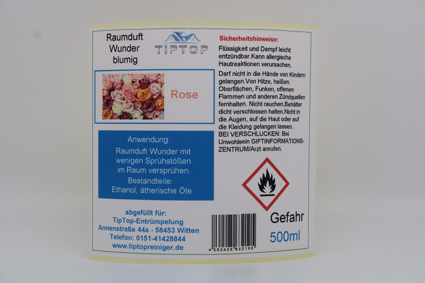 Raumduft-Wunder - 500 ml - blumig - mehrere Duftnoten zur Auswahl
