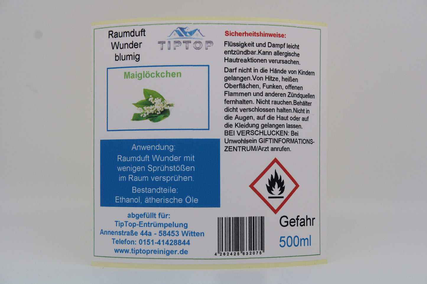Raumduft-Wunder - 500 ml - blumig - mehrere Duftnoten zur Auswahl