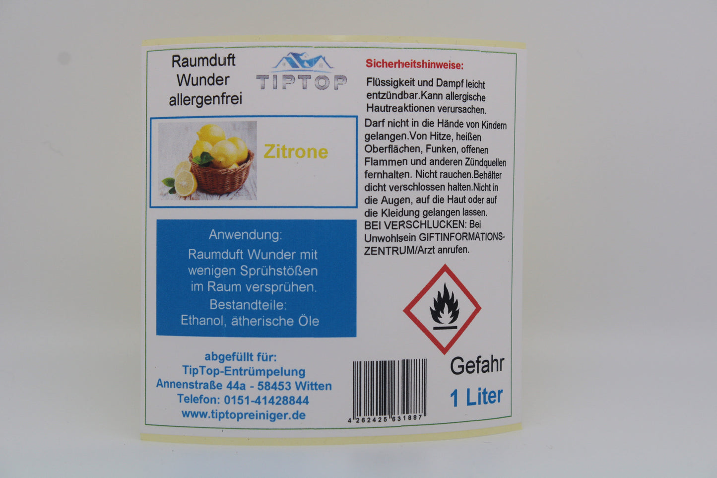 Raumduft-Wunder Allergenfrei -1 Liter- mehrere Duftnoten zur Auswahl