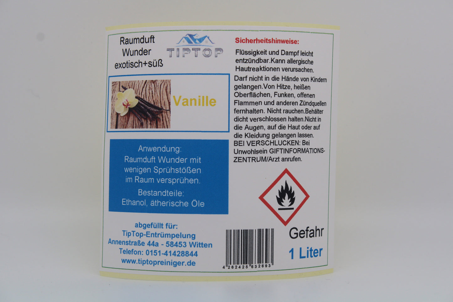 Raumduft-Wunder - 1 Liter - exotisch + süß - mehrere Duftnoten zur Auswahl