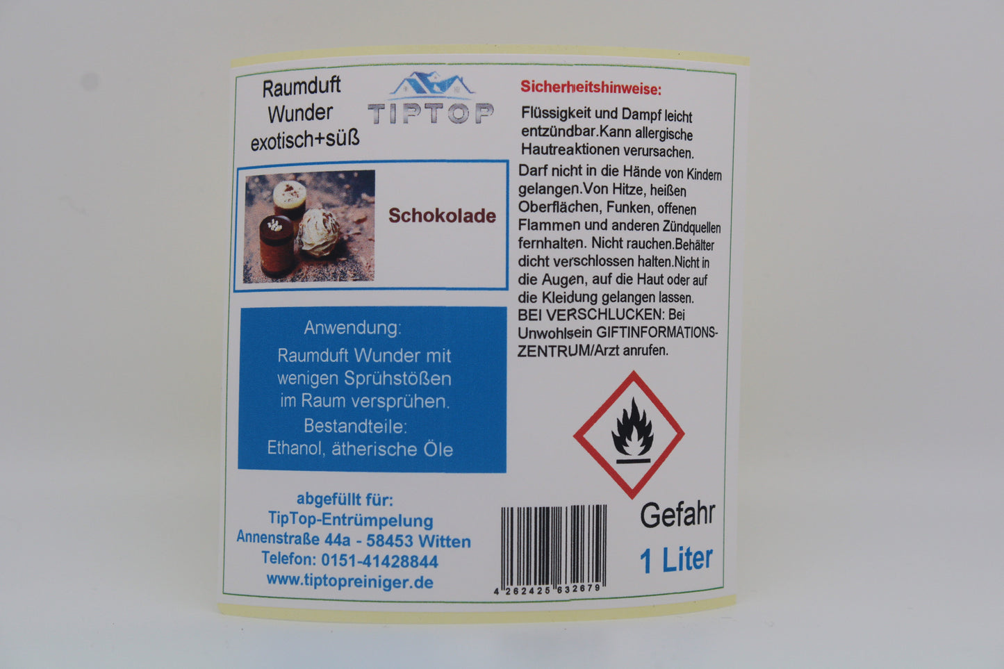 Raumduft-Wunder - 1 Liter - exotisch + süß - mehrere Duftnoten zur Auswahl