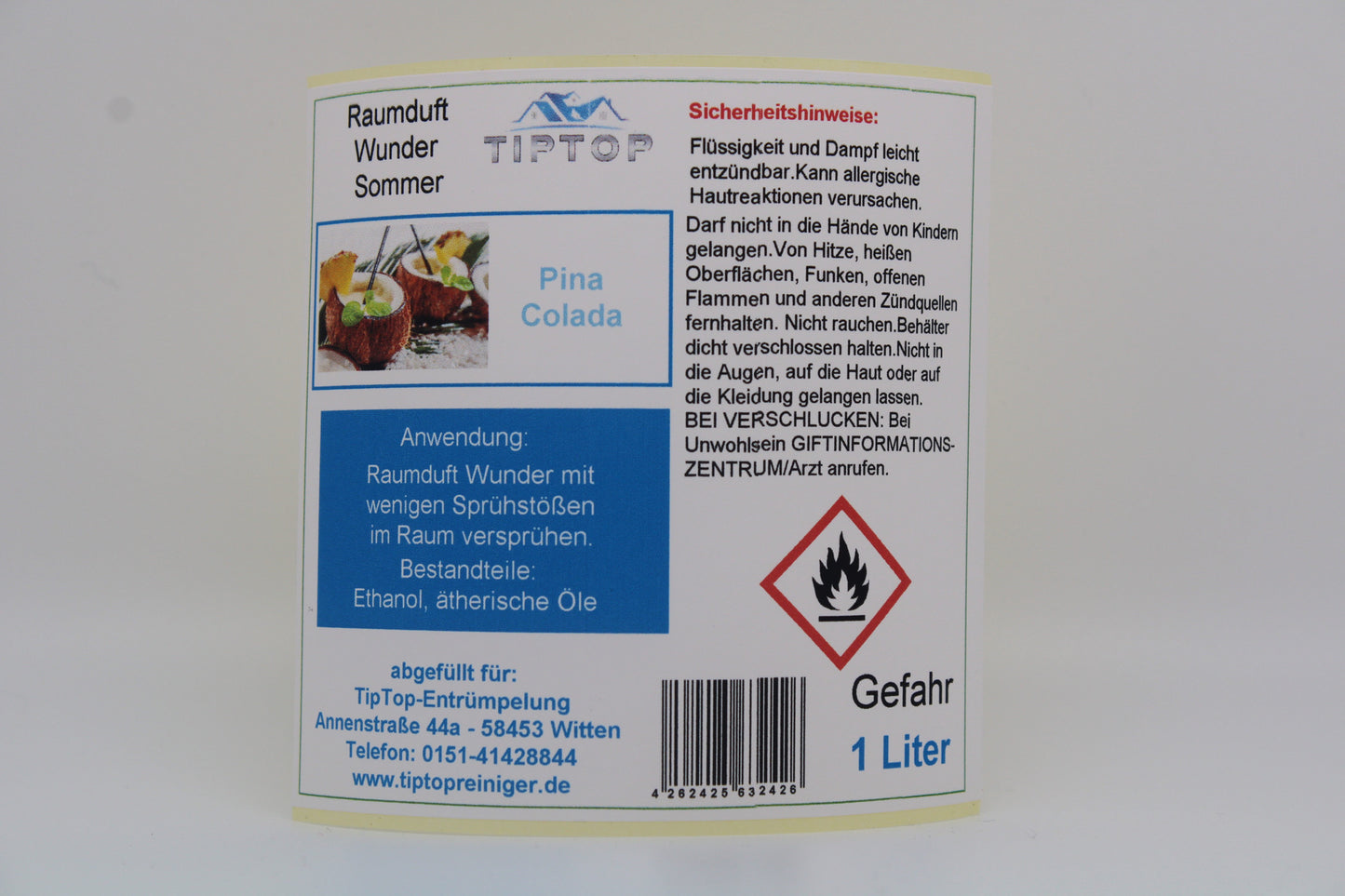 Raumduft-Wunder - 1 Liter - Sommer - mehrere Duftnoten zur Auswahl