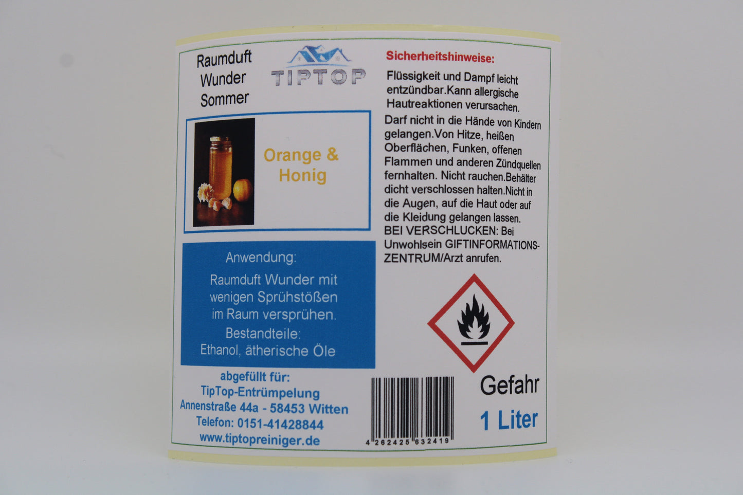 Raumduft-Wunder - 1 Liter - Sommer - mehrere Duftnoten zur Auswahl