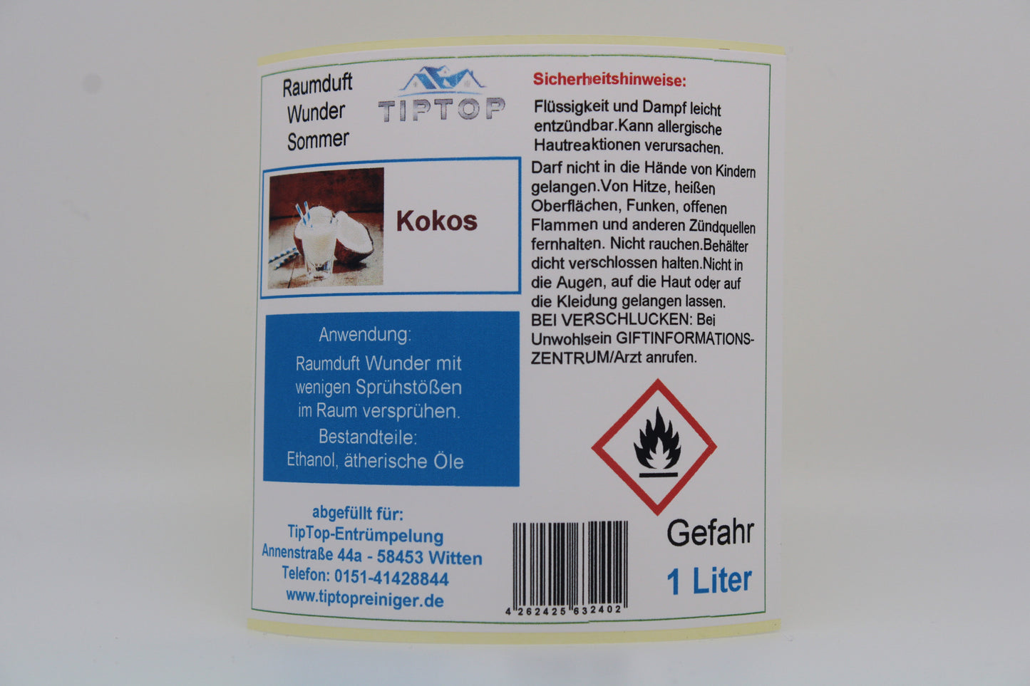 Raumduft-Wunder - 1 Liter - Sommer - mehrere Duftnoten zur Auswahl