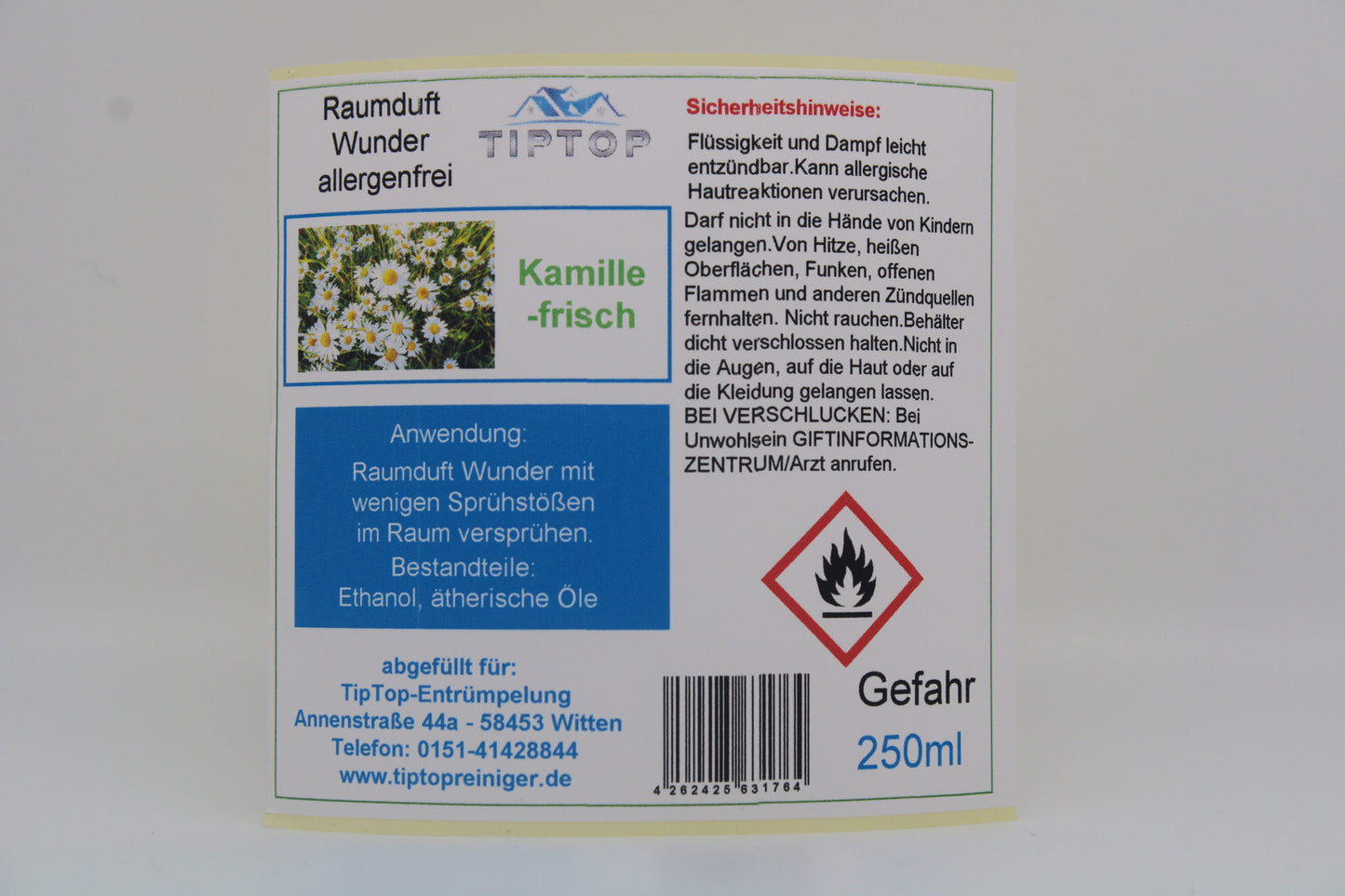 Raumduft-Wunder Allergenfrei -250ml- mehrere Duftnoten zur Auswahl