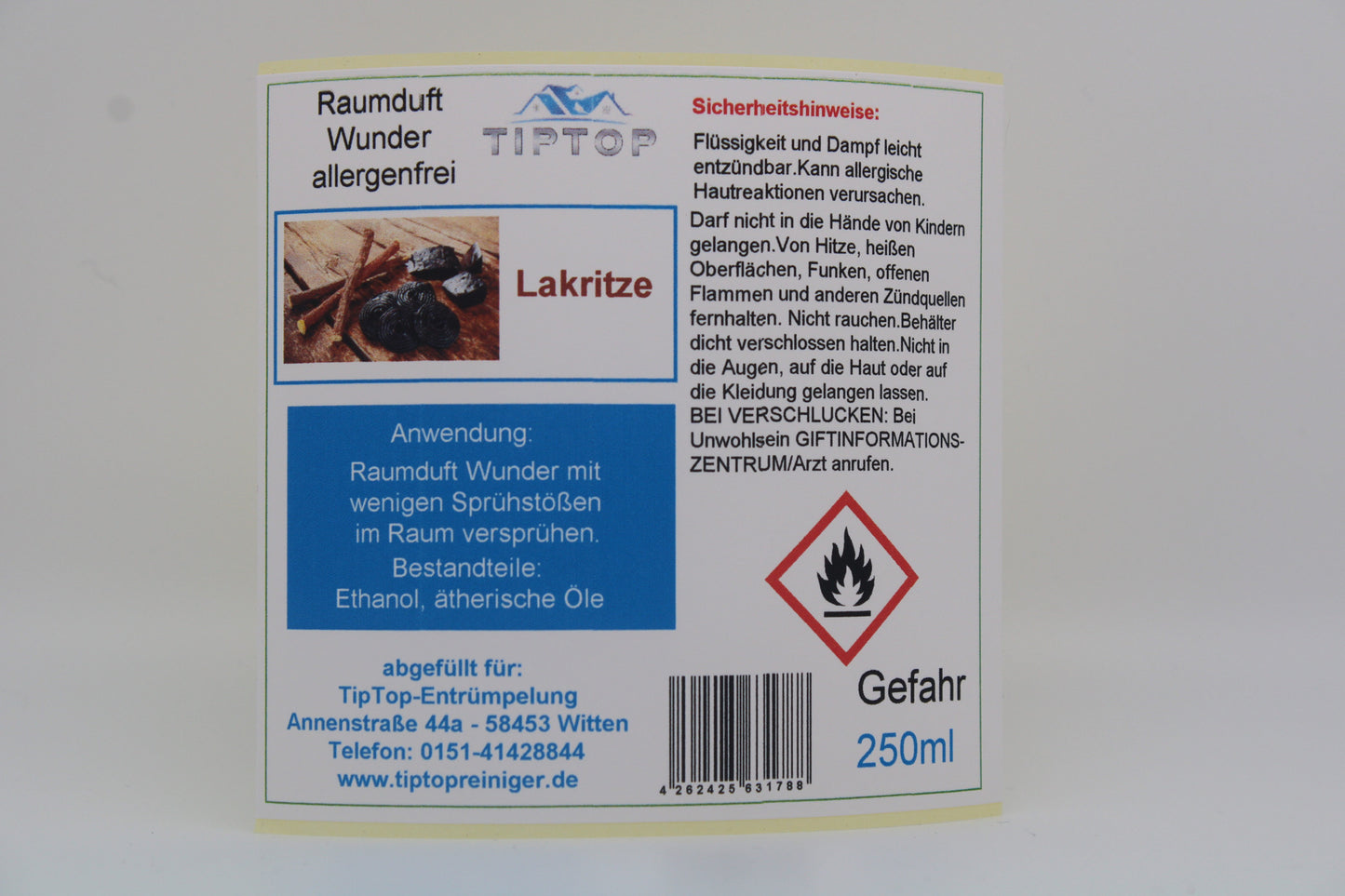 Raumduft-Wunder Allergenfrei -250ml- mehrere Duftnoten zur Auswahl