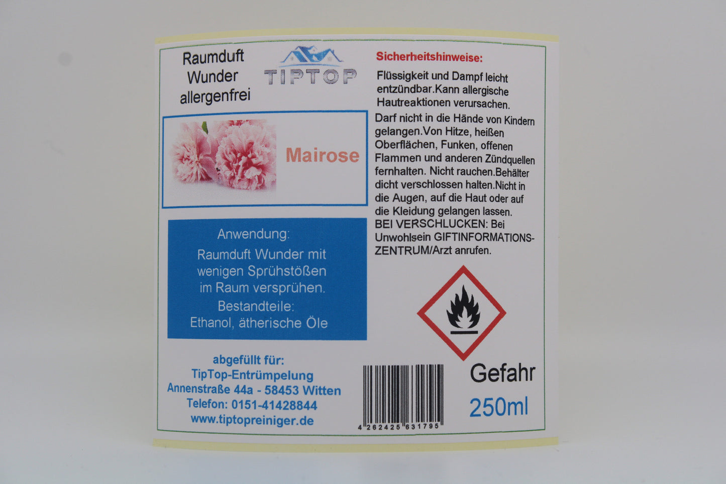 Raumduft-Wunder Allergenfrei -250ml- mehrere Duftnoten zur Auswahl