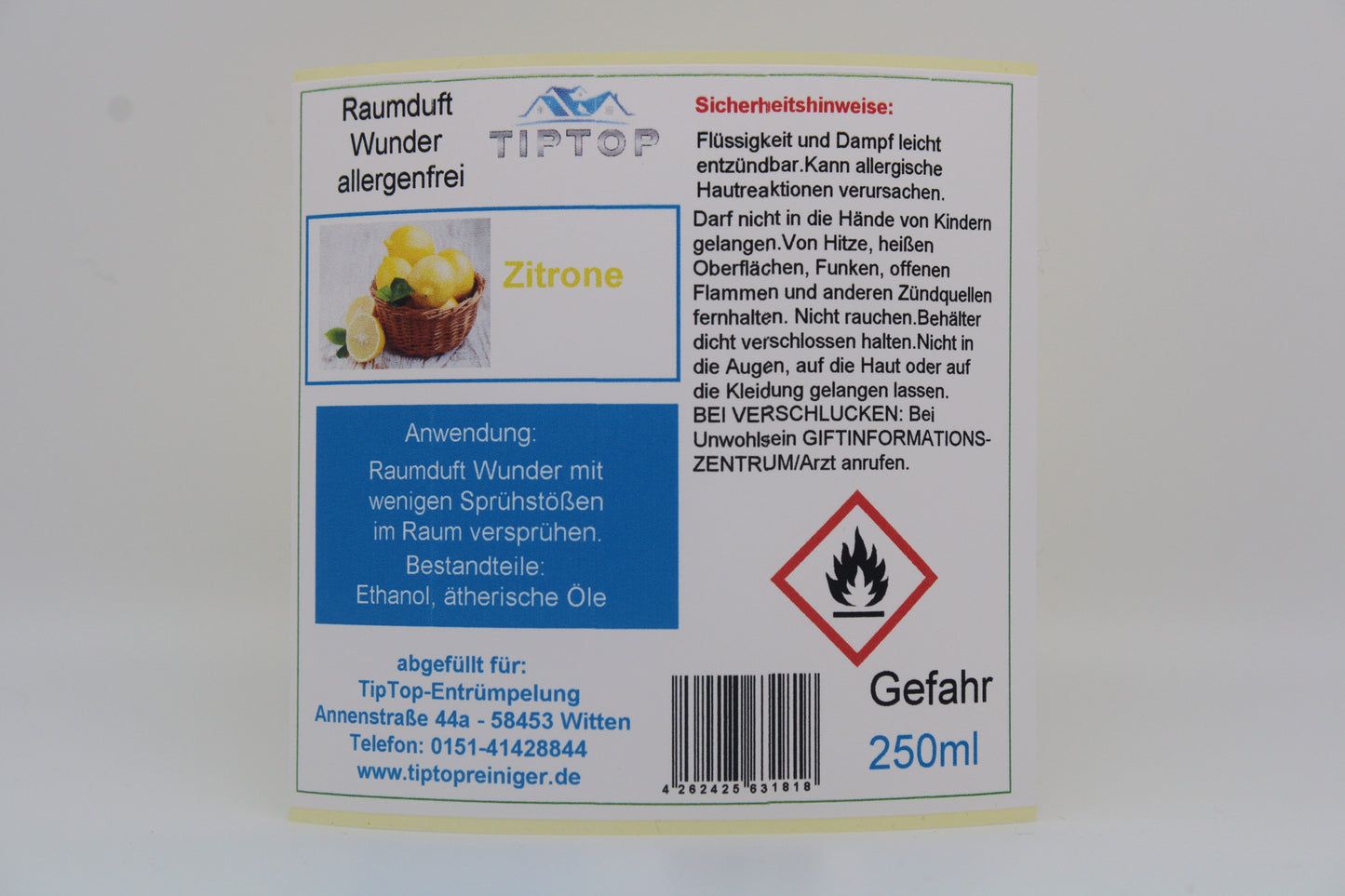 Raumduft-Wunder Allergenfrei -250ml- mehrere Duftnoten zur Auswahl