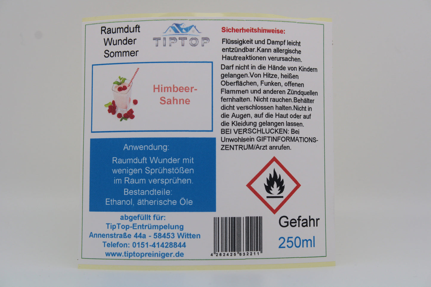 Raumduft-Wunder -250 ml - Sommer - mehrere Duftnoten zur Auswahl