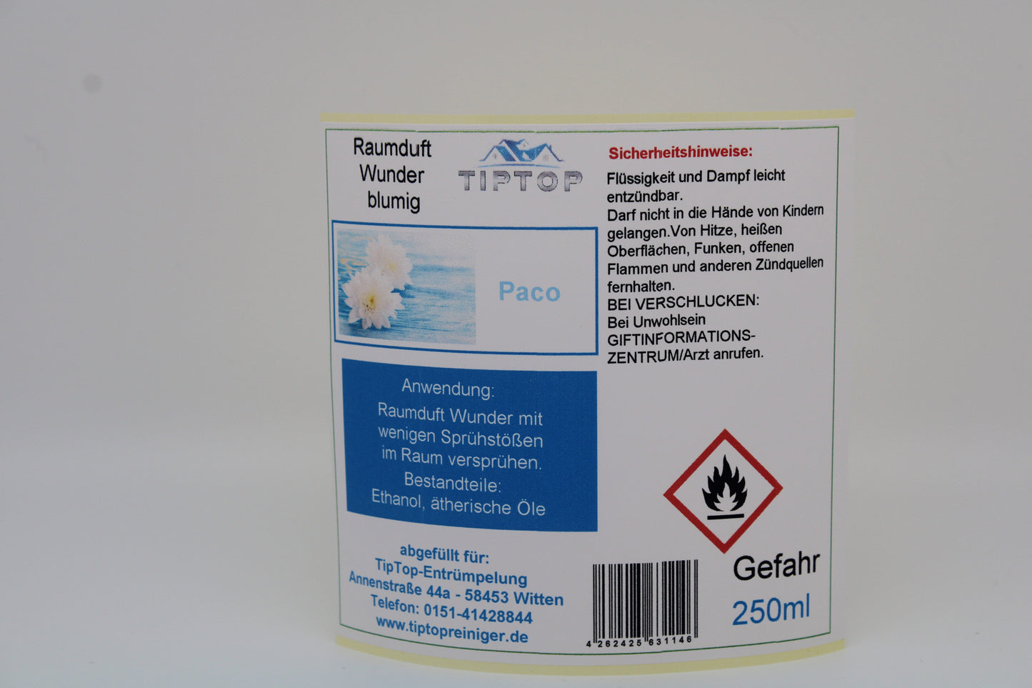 Raumduft-Wunder - 250ml - blumig - mehrere Duftnoten zur Auswahl