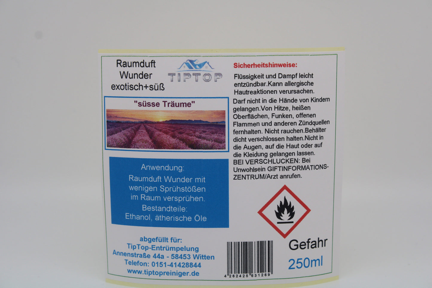 Raumduft-Wunder - 250ml - exotisch + süß - mehrere Duftnoten zur Auswahl