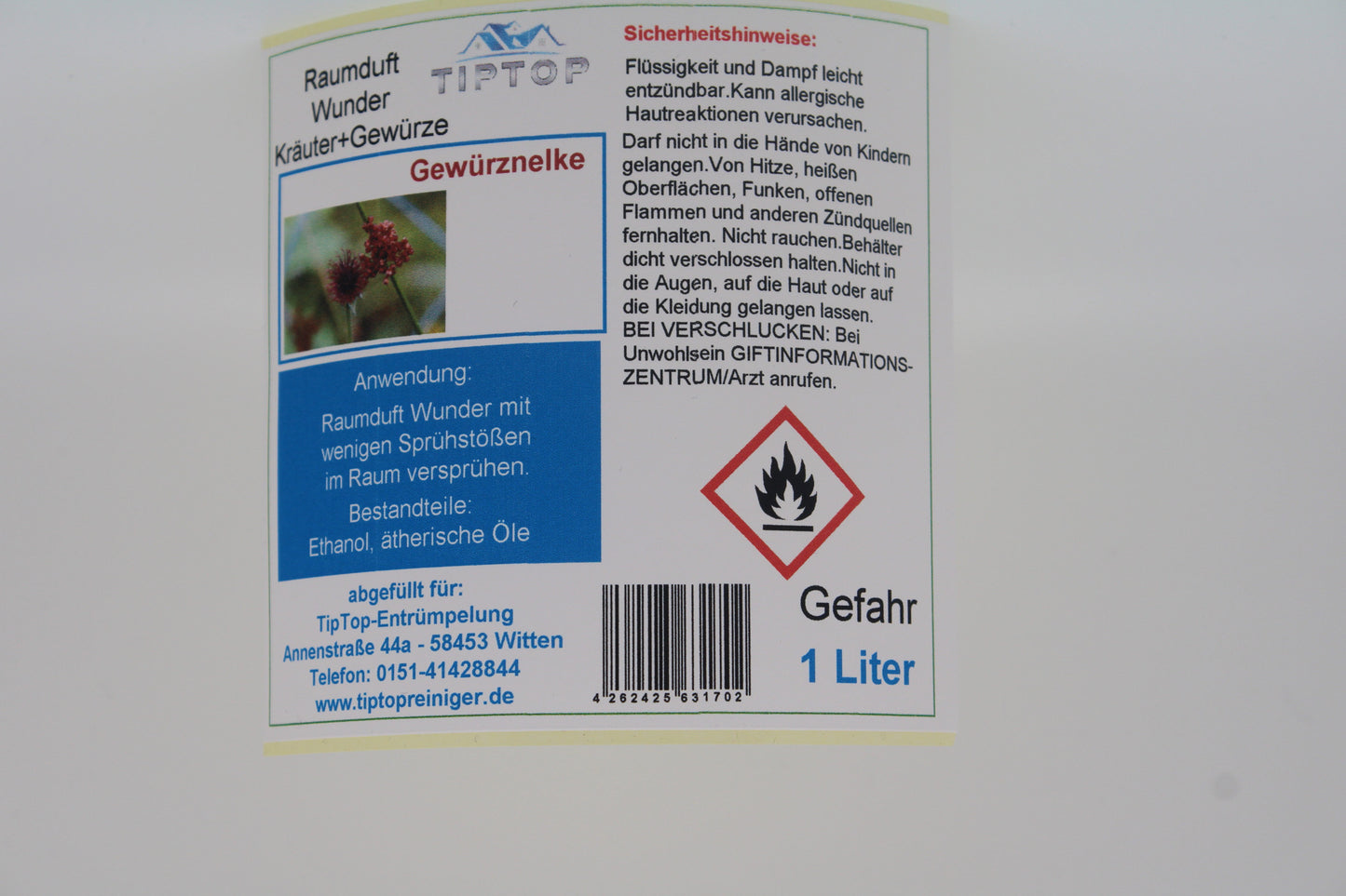 Raumduft-Wunder -1 Liter- Kräuter+Gewürze - mehrere Duftnoten zur Auswahl