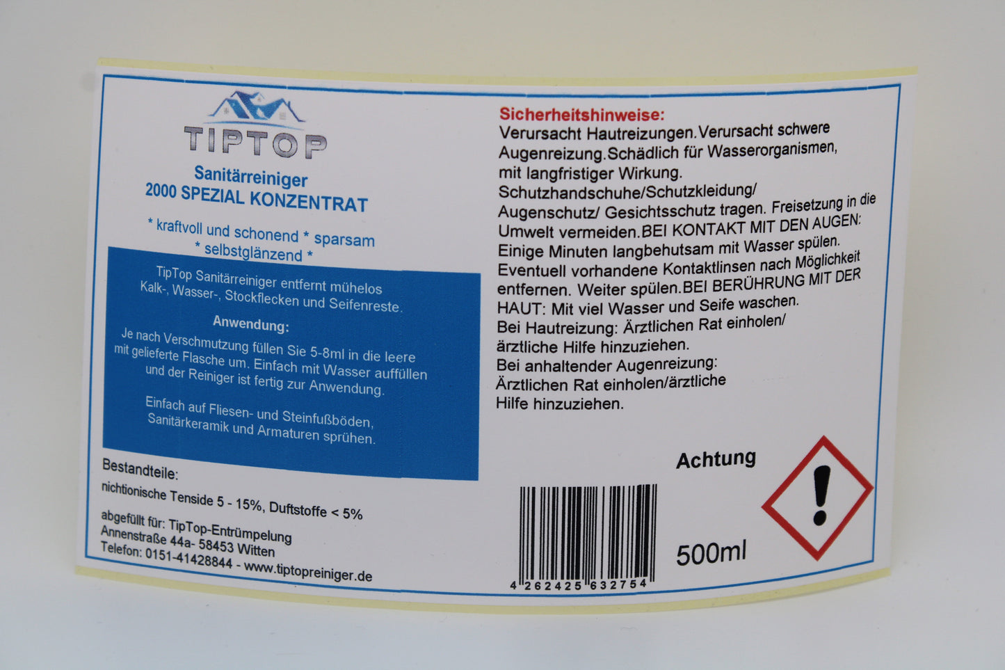TipTop Sanitärreiniger 2000 Spezial Kontentrat