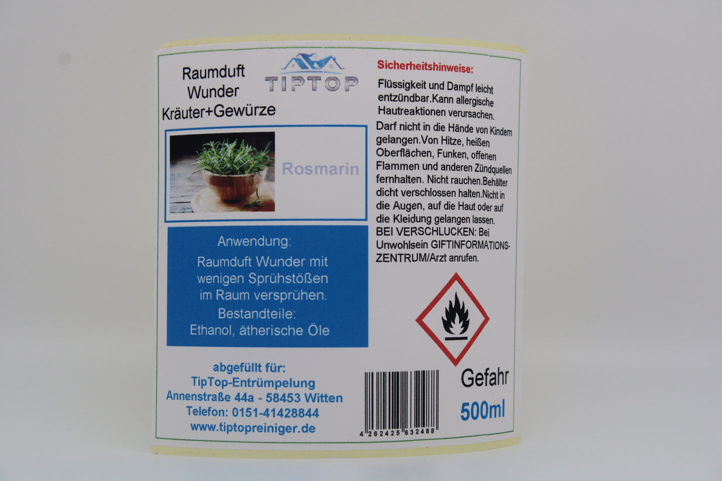 Raumduft-Wunder - 500 ml - Kräuter+Gewürze - mehrere Duftnoten zur Auswahl